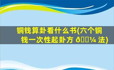 铜钱算卦看什么书(六个铜钱一次性起卦方 🐼 法)